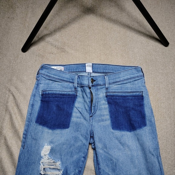 True Religion Jeans Women's 31 Blue Karlie Low Rise Bell Bottom Flare Denim - Picture 2 of 9